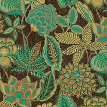 Fiori antichi Emerald carta da parati Arte Vintage Vecchia 