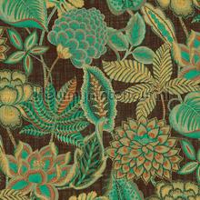 Fiori antichi Emerald wallcovering 49561 leaves Arte