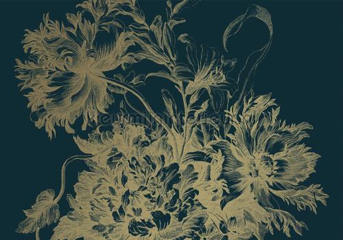 Engraved  Flowers papier murales MW-015 Gold Metallics Kek Amsterdam