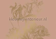 Engraved Flowers gold metalllic fotobehang Kek Amsterdam Gold Metallics MW-024