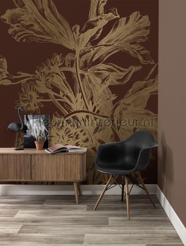 Engraved  Flowers gold metalllic behang MW-025 Gold Metallics Kek Amsterdam