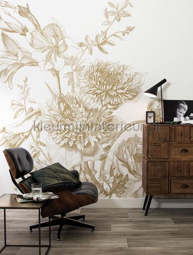 Engraved  Flowers gold metalllic behang MW-028 Gold Metallics Kek Amsterdam