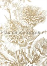 Engraved Flowers gold metalllic papier murales Kek Amsterdam nouvelles collections 