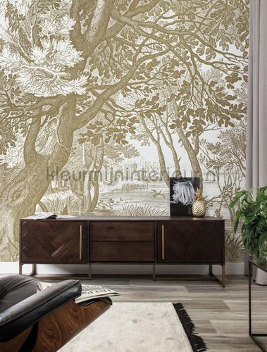 Engraved Landscapes gold metallic papier murales MW-040 Gold Metallics Kek Amsterdam