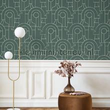 Arty vert tennis wallcovering Casadeco Vintage- Old wallpaper 