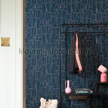 Model bleu petrole wallcovering Casadeco Vintage- Old wallpaper 