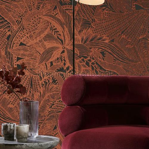 Symbiosis maroon papier peint 85563 Icons Arte