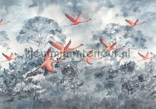 Flamingos in the sky fotomurais Komar telhas 
