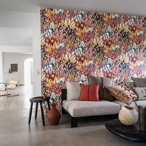 Avicennia fuschia ocre papel pintado 75162754 interiors Casamance