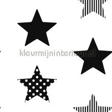Superstar Black Wallpapier papier peint tapet Noordwand uni farver 