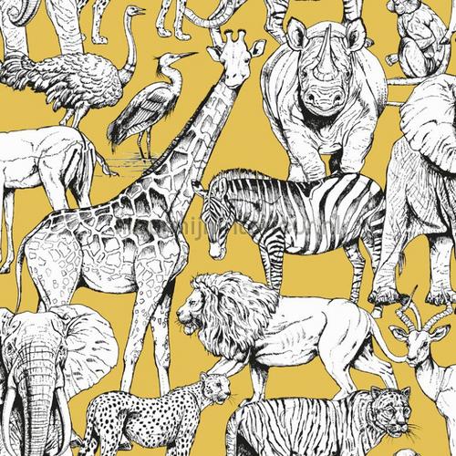 Jungle Animal Jaune carta da parati 107691 ragazze Noordwand