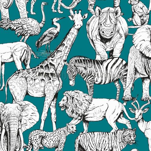 Jungle Animals Vert behang 107692 meisjes Noordwand