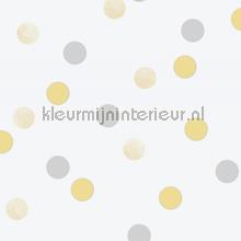 Dotty Polka Yellow Silver tapet 108264 Kids@home Individual Noordwand