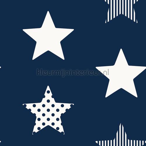Superstar Navy wallcovering 108265 stars Noordwand