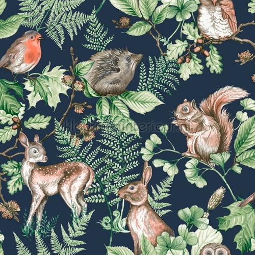 Woodland Animals Navy behang 108568 meisjes Noordwand