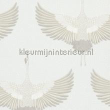 Behang met kraanvogels wallcovering Noordwand Vintage- Old wallpaper 