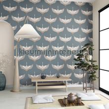 Behang met kraanvogels wallcovering Noordwand Vintage- Old wallpaper 