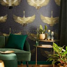 Behang met kraanvogels wallcovering Noordwand Vintage- Old wallpaper 