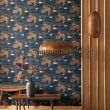 Niwa bleu encre behang Casadeco Exotisch 