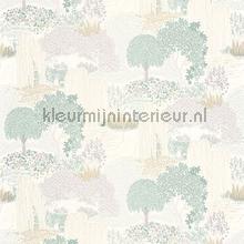 Niwa vert sauge behang Casadeco Exotisch 