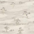 Mokuso gris plume behang KYTO88749053 Exotisch Stijlen