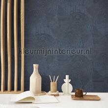 Jardin des pierres bleu encre behang Casadeco Exotisch 