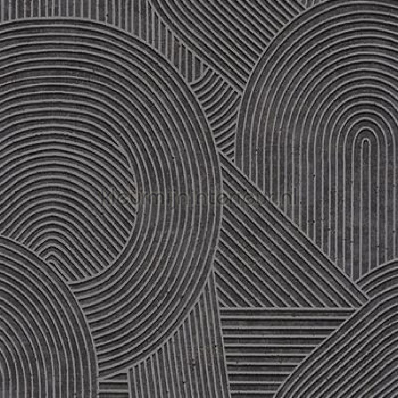 Jardin des pierres anthracite behang KYTO88759999 Exotisch Casadeco