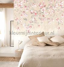 Hana beige patine fotobehang Casadeco Bloemen Planten 