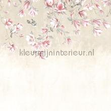 Hana beige patine fotobehang Casadeco Bloemen Planten 