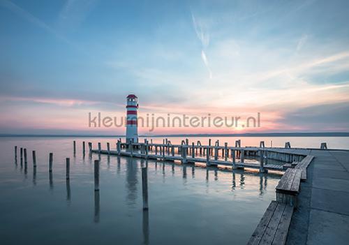 Lighthouse in pastel colors fototapet Sol - Hav - Strand Kleurmijninterieur