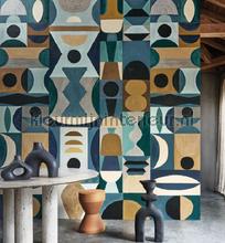 Modelage bleu celadon fotobehang Casamance Modern Abstract 