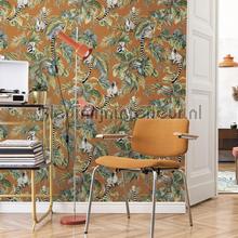 Lemuria jungle lemur burnt orange papel de parede Hookedonwalls urbana 