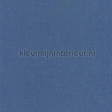 Uni bleu jean moyen behang Caselio Linen Edition 68526479