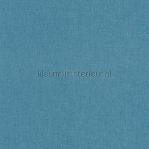 Uni bleu paon behang 68526960 uni kleuren Caselio