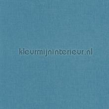 Uni bleu paon behang Caselio Linen Edition LNE68526960