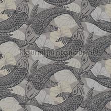 Geinspireerd door Escher vissen tapeten AS Creation weltraum 