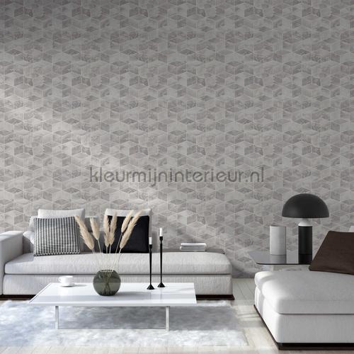 Gemarmerd 3d blok tapet 37863-1 interiors AS Creation