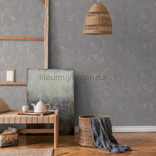 Rustiek chic cirkel relief behang 37900-2 Interieurvoorbeelden behang AS Creation