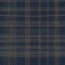Ruitstructuur diep blauw behang AS Creation klassiek 