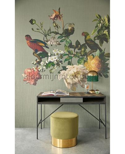 307402 Sage grey papier murales Mural room set photo's Eijffinger