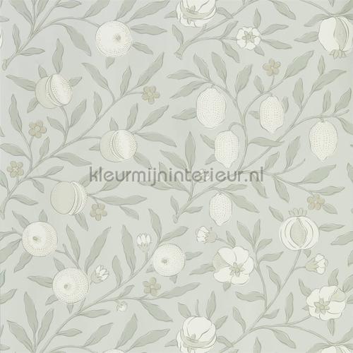 Pure fruit grey blue wallcovering 216540 classic Morris and Co