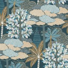 Marakanda marine dore papel de parede Casamance Nuit de orient 75380100