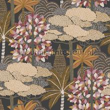 Marakanda anthracitegrenat papel de parede Casamance Nuit de orient 75380304