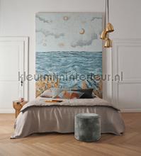 Callisto bleu ciel dore papel de parede Casamance Nuit de orient 75432344