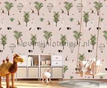 Ostrich repeat pink tapet Behang Expresse Wallpaper creations 