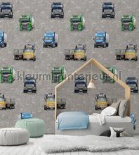 Truck life gray fotobehang Behang Expresse kinderkamer jongens 