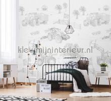Farmlife toile gray fotobehang Behang Expresse kinderkamer jongens 