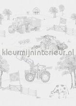 Farmlife toile gray fotobehang Behang Expresse kinderkamer jongens 