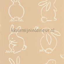 Funny bunny papel pintado Casadeco blanco y negro 