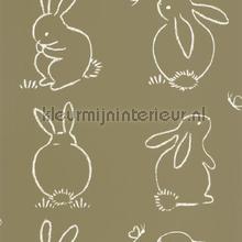 Funny bunny papel pintado Casadeco blanco y negro 